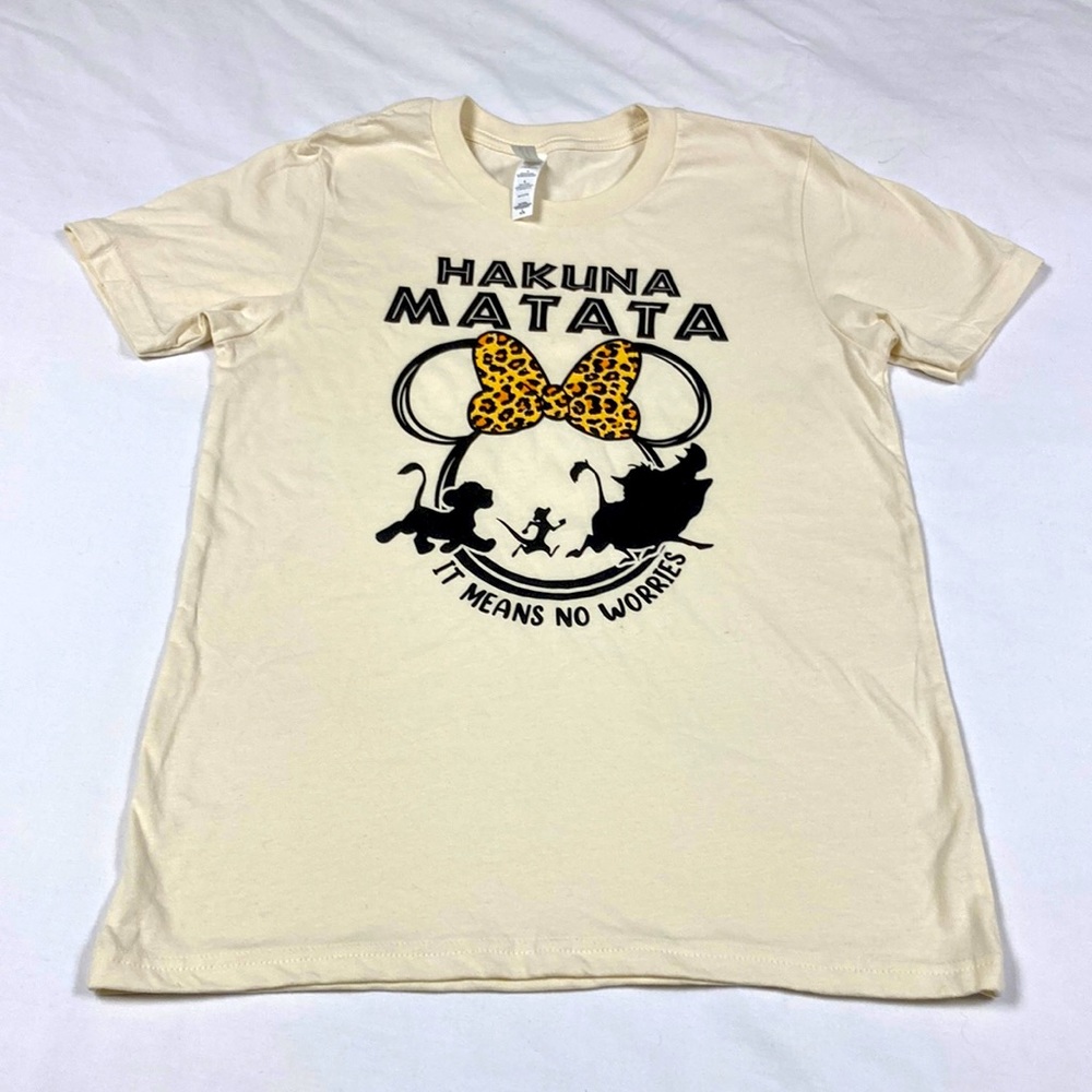 NWOT Hakuna Matata girls tan Disney short sleeved shirt size youth large 14-16